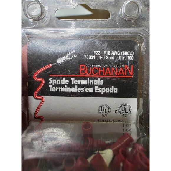 Buchanan AW2120-2 Spade Terminals #22 20 18 stud 22-18 AWG Wire Qnt 103 - Picture 11 of 13
